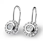 Náušnice z bieleho zlata so zirkónmi 10821-B-ZIR