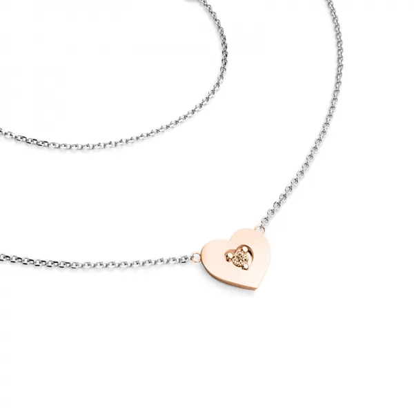 Náhrdelník srdca s šampanským diamantom 10874-NH01-BCV-Champ