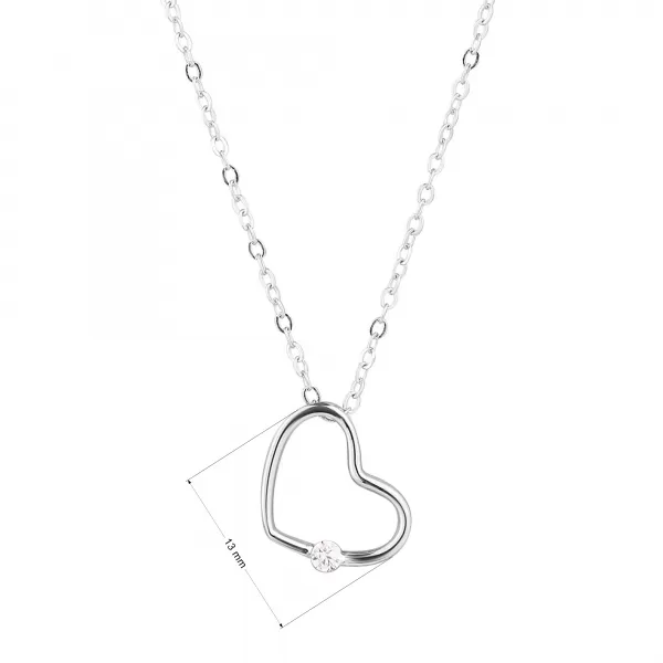 Strieborný náhrdelník srdca so zirkónikom 12098.1 crystal