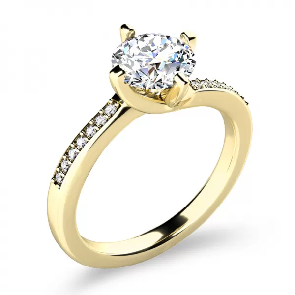 Zásnubný prsteň žlté zlato 585/1000 prírodný diamant 1.077 ct ZP-10963-ZL-DIA