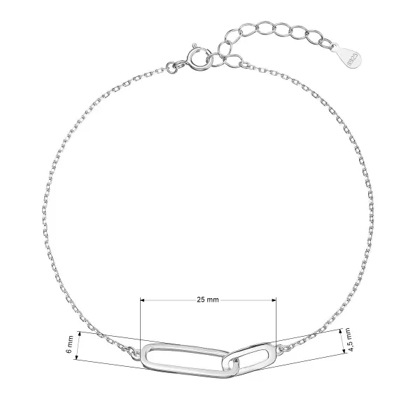 Strieborný náramok dva oválky 63012