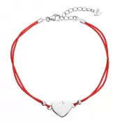 Kabbalah náramok so strieborným srdcom 13049.3 red