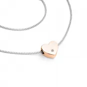 Náhrdelník srdca s diamantom 10979-NH01-BCV-DIA