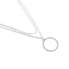 Strieborný náhrdelník dvojitá retiazka s krúžkom 620017