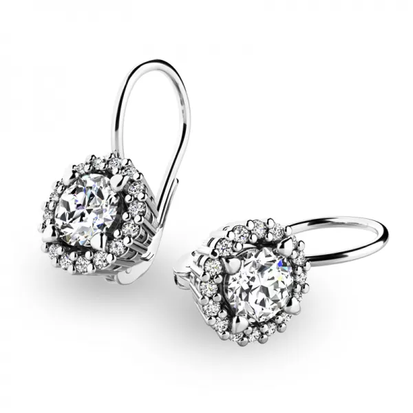 Dámske náušnice biele zlato 585/1000 zirkón 10925-B-ZIR