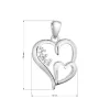 Strieborný prívesok srdiečka s tromi zirkónmi v bielej farbe 14022.1