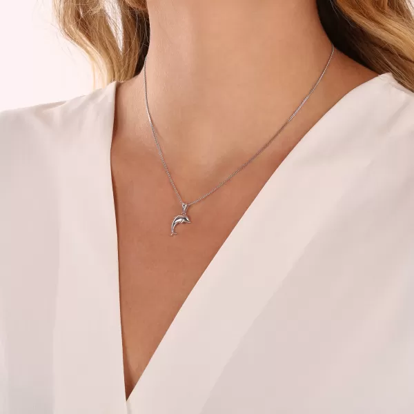 Strieborný prívesok delfínok 64019