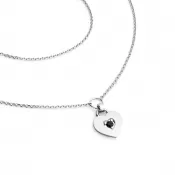 Náhrdelník srdca s diamantom 10874-NH05-B-Black