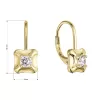 Pozlátené strieborné náušnice štvorčeky so zirkónom 11506.1 crystal