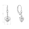 Strieborné náušnice visiace srdiečka so zirkónom 11459.1