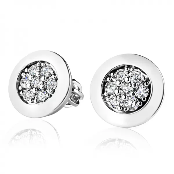 Diamantové náušnice z bieleho zlata 10903-NS-B-DIA