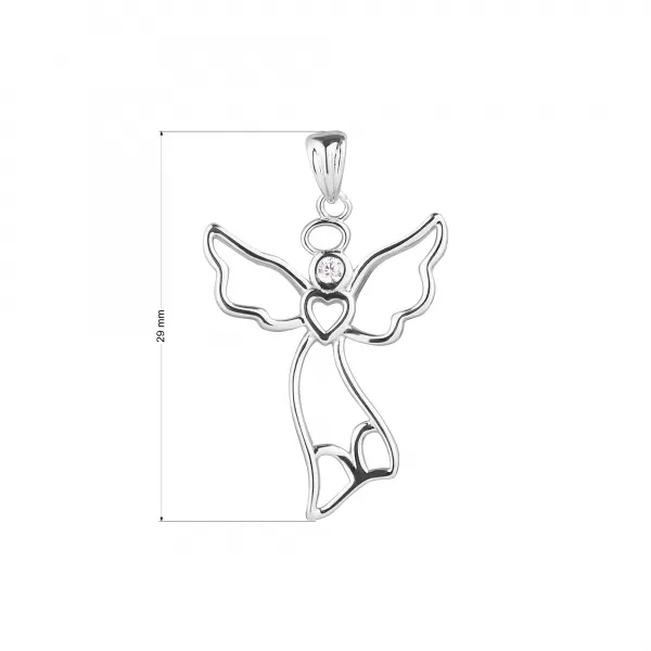 Strieborný prívesok anjel so zirkónom 14041.1 crystal