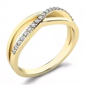 Prsteň zo žltého zlata 585 s prírodnými diamantmi 0,114ct, 10997-ZL-DIA