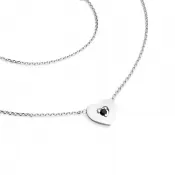 Náhrdelník srdca s diamantom 10874-NH01-B-Black
