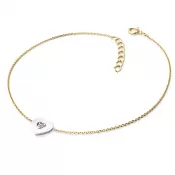 Náramek ze žlutého a bílého zlata 585/1000 s přírodním diamantem 0,045ct, 10874-NR02-ZLB-DIA