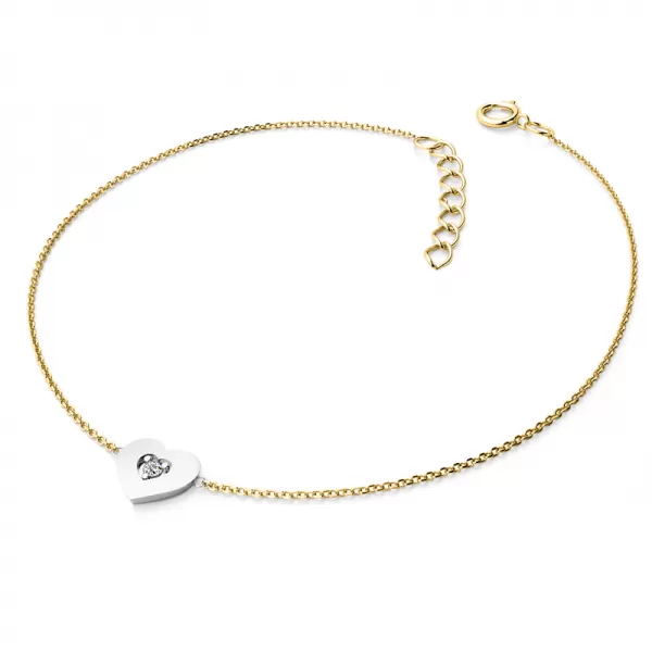 Náramek ze žlutého a bílého zlata 585/1000 s přírodním diamantem 0,045ct, 10874-NR02-ZLB-DIA