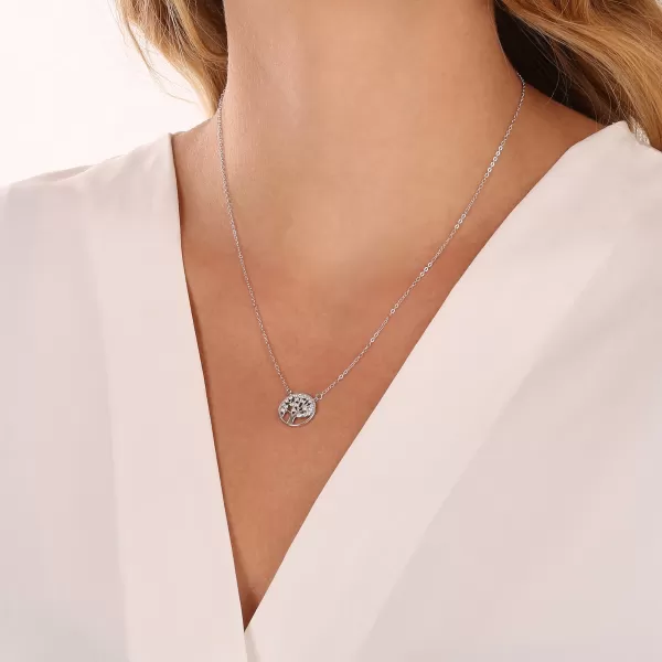 Strieborný náhrdelník strom života so zirkónmi 12097.1 crystal