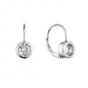 Strieborné náušnice okrúhle s výrazným zirkónom 11536.1