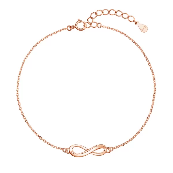 Pozlátený strieborný ROSE náramok nekonečno 63010 rose