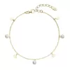 Pozlátený strieborný náramok tri perličky striedavo so striebornou placičkou 23027.1