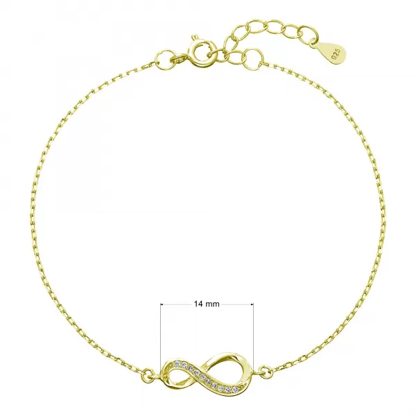 Pozlátený náramok so zirkónmi nekonečno 13009.1