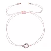 Textilný náramok ružový s kryštálom 13041.3 pink