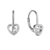 Strieborné náušnice srdca so zirkónom 11514.1 crystal