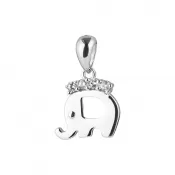Strieborný prívesok slon so zirkonmi 14045.1 crystal