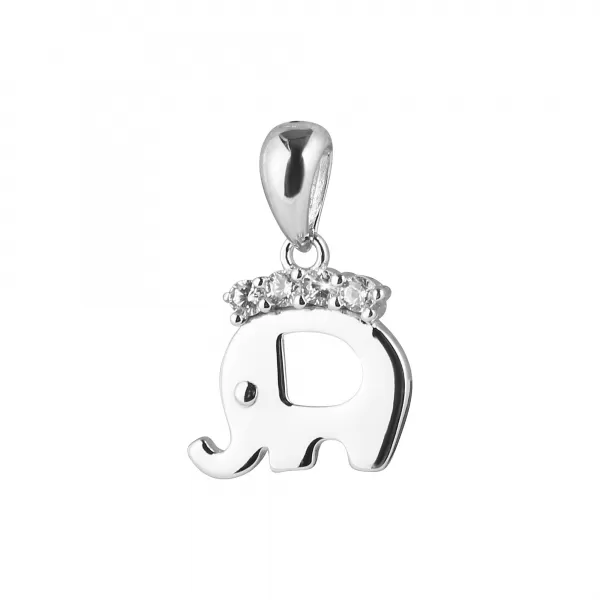 Strieborný prívesok slon so zirkonmi 14045.1 crystal