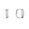 Strieborné náušnice hranaté so zirkónmi v bielej farbe 11448.1