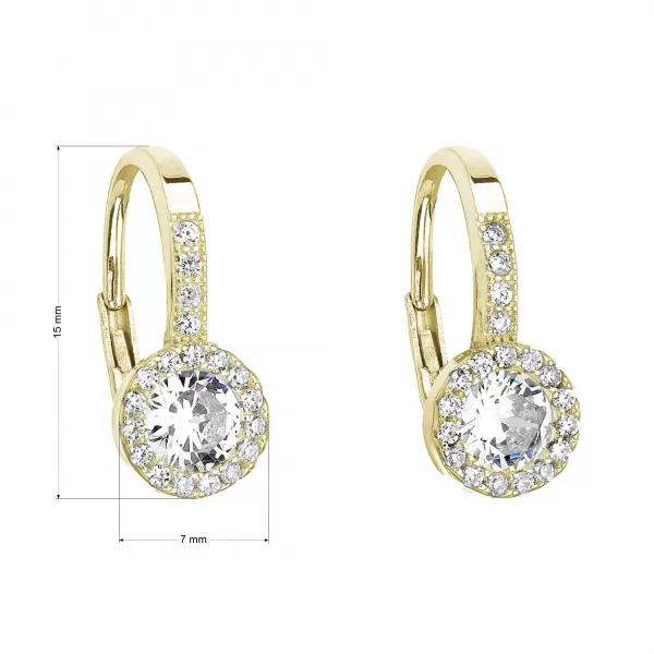 Čalúnenie sklenených náušníc so zirkónmi v bielej farbe 11202.1