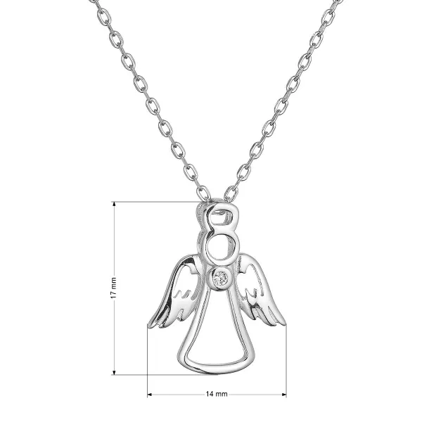 Strieborný náhrdelník anjel so zirkónom 12104.1