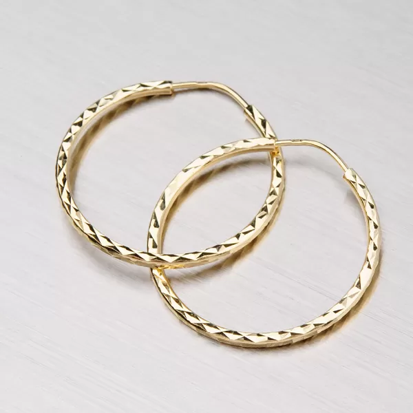 Gravírované náušnice kruhy 23 mm 12-008