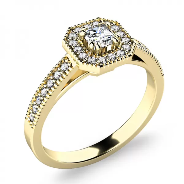 Dámsky prsteň žlté zlato 585/1000 prírodný diamant 0,312 ct 140035-ZL-DIA