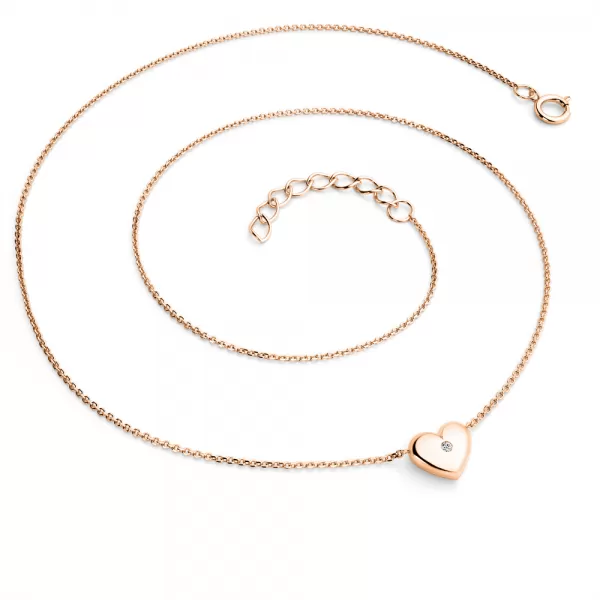 Náhrdelník srdca s diamantom 140019-NH01-CV-DIA