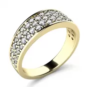 Dámsky prsteň žlté zlato 585/1000 prírodný diamant 0,573 ct G/SI 140006-ZL-DIA