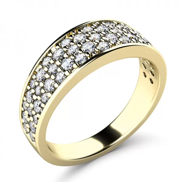 Dámsky prsteň žlté zlato 585/1000 prírodný diamant 0,573 ct G/SI 140006-ZL-DIA