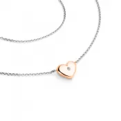 Náhrdelník srdca s diamantom 140019-NH01-BCV-DIA