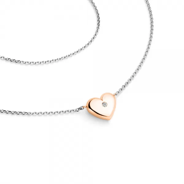 Náhrdelník srdca s diamantom 140019-NH01-BCV-DIA