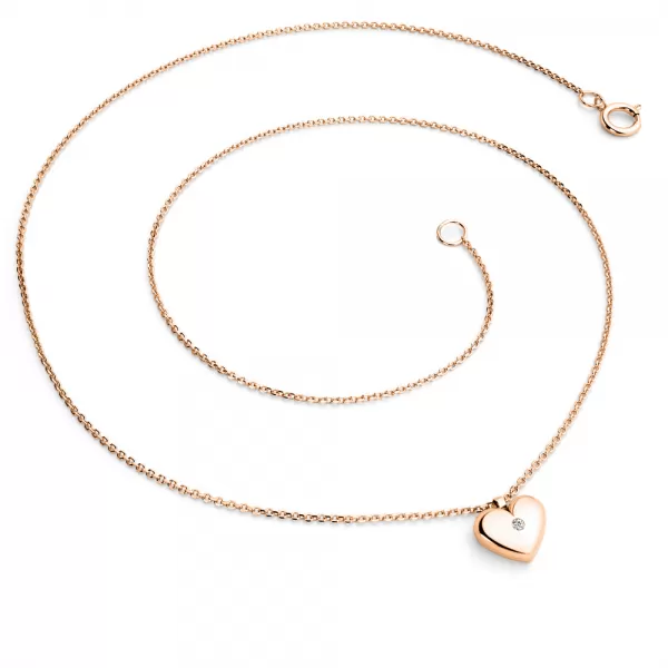 Náhrdelník srdca s diamantom 140019-NH02-CV-DIA