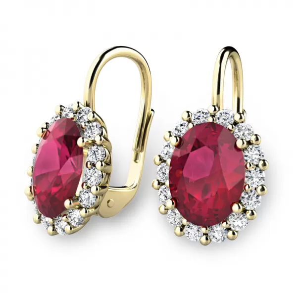 Luxusné náušnice s rubínmi a diamantmi 140029-ZL-DIA-RUB