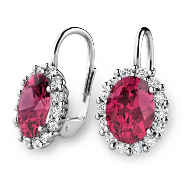 Luxusné náušnice s turmalínmi a diamantmi 140029-B-DIA-TUR