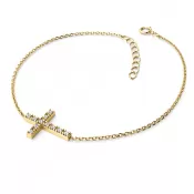 Zlatý náramok kríž s diamantmi 140018-NR01-ZL-DIA