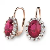 Luxusné náušnice s rubínmi a diamantmi 140029-CV-DIA-RUB