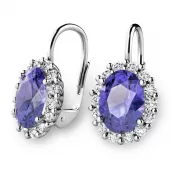 Luxusné náušnice s tanzanitmi a diamantmi 140029-B-DIA-TAN