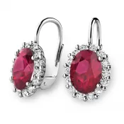 Luxusné náušnice s rubínmi a diamantmi 140029-B-DIA-RUB