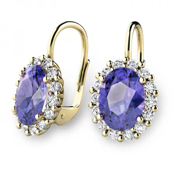 Luxusné náušnice s tanzanitmi a diamantmi 140029-ZL-DIA-TAN