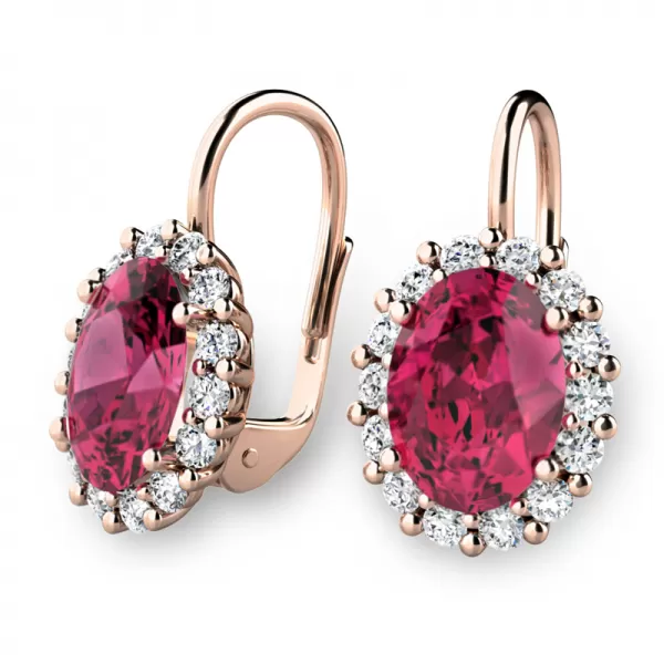 Luxusné náušnice s turmalínmi a diamantmi 140029-CV-DIA-TUR