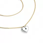 Náhrdelník srdca s diamantom 140019-NH02-ZLB-Black