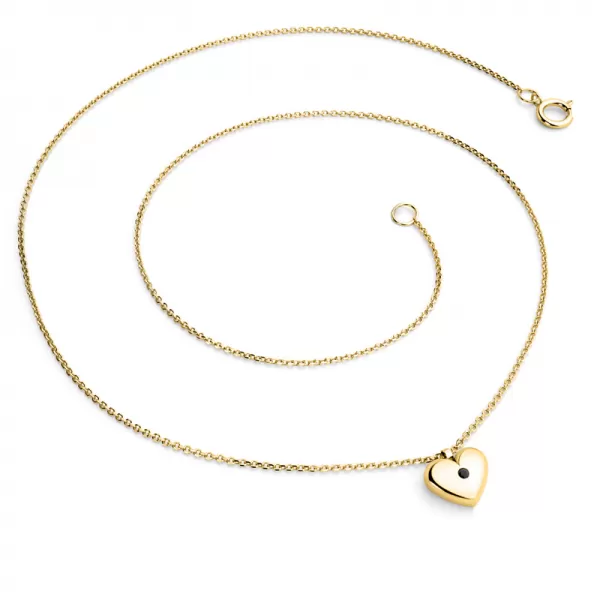 Náhrdelník srdca s diamantom 140019-NH02-ZL-Black